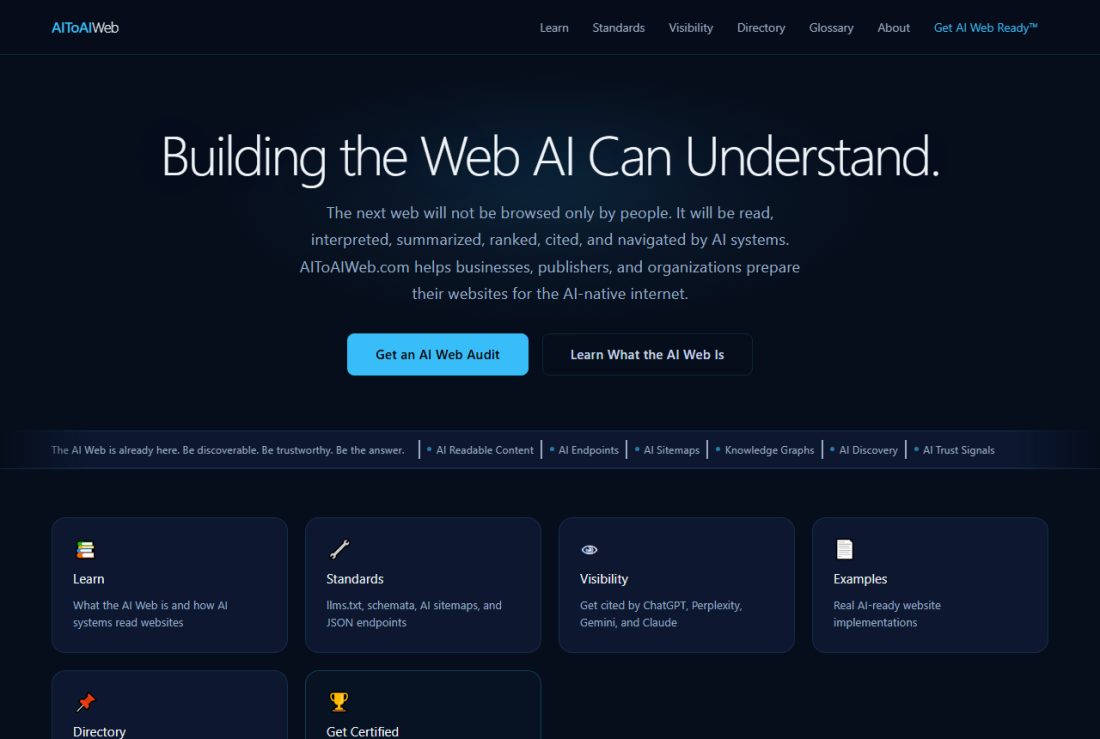 Homepage of AIToAIWeb.com