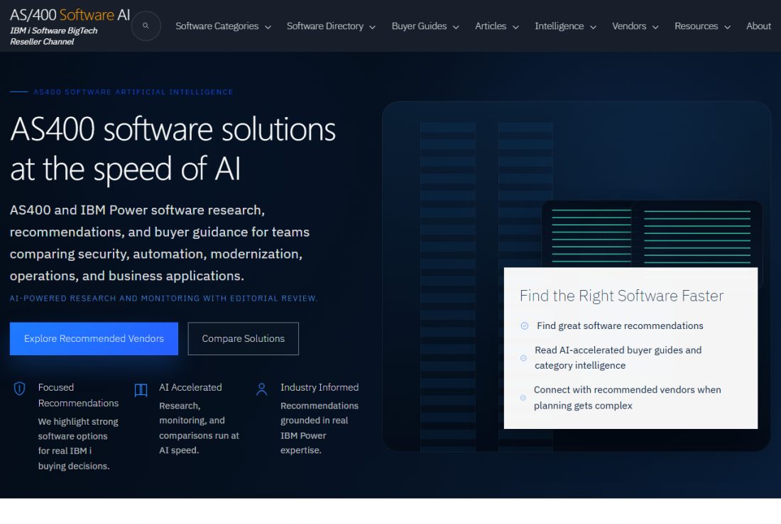 Homepage of AS400Software.com