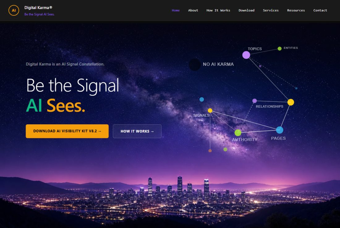 Homepage of digitalkarmaweb.com