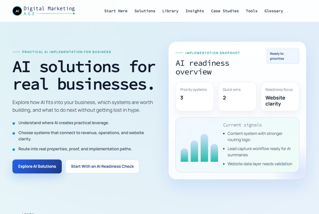 Homepage of DigitalMarketingAge.com