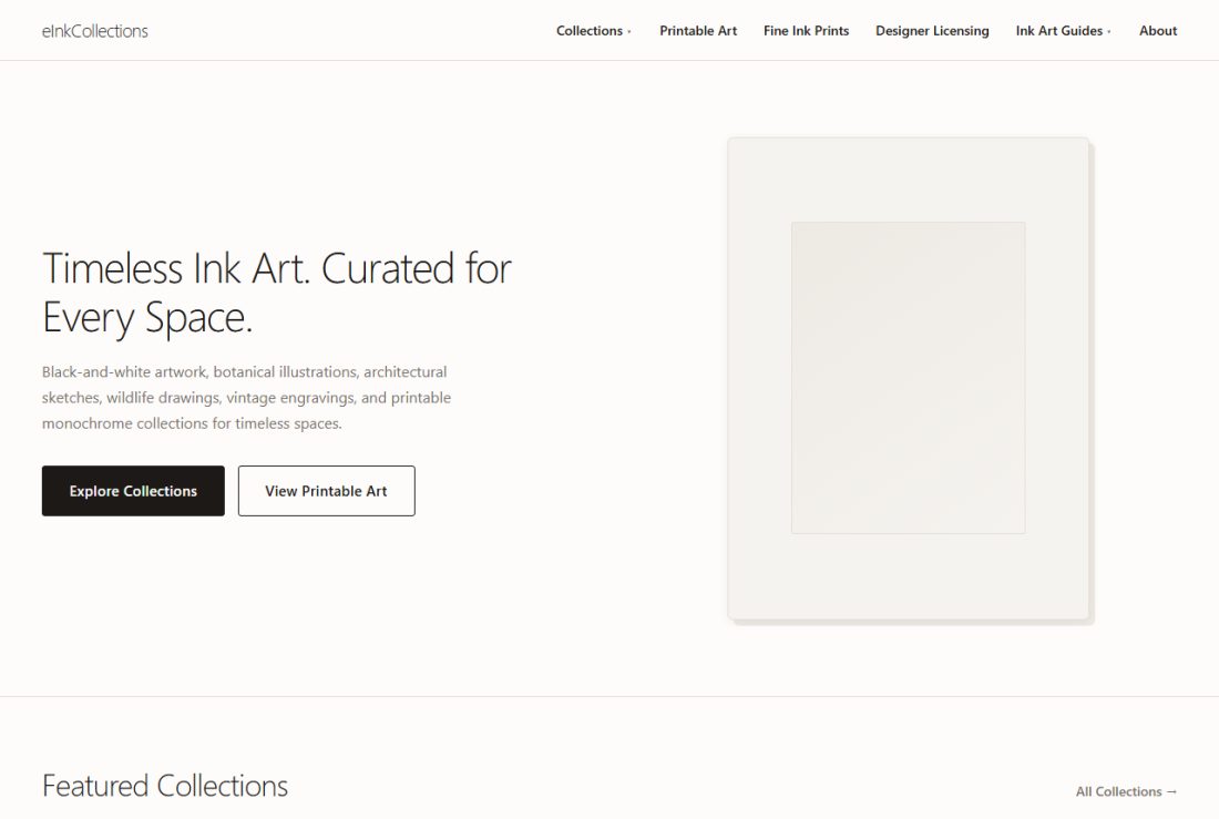 Homepage of eInkCollections.com