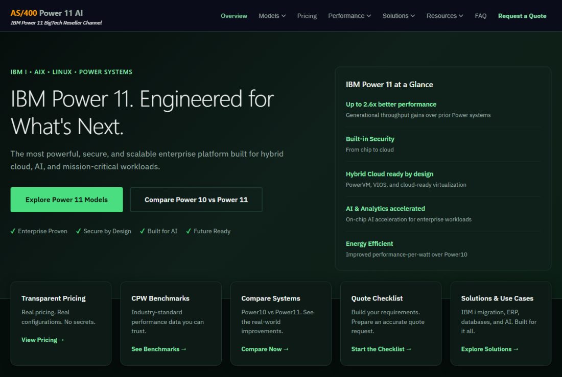 Homepage of power11.as400ibmsystem.com