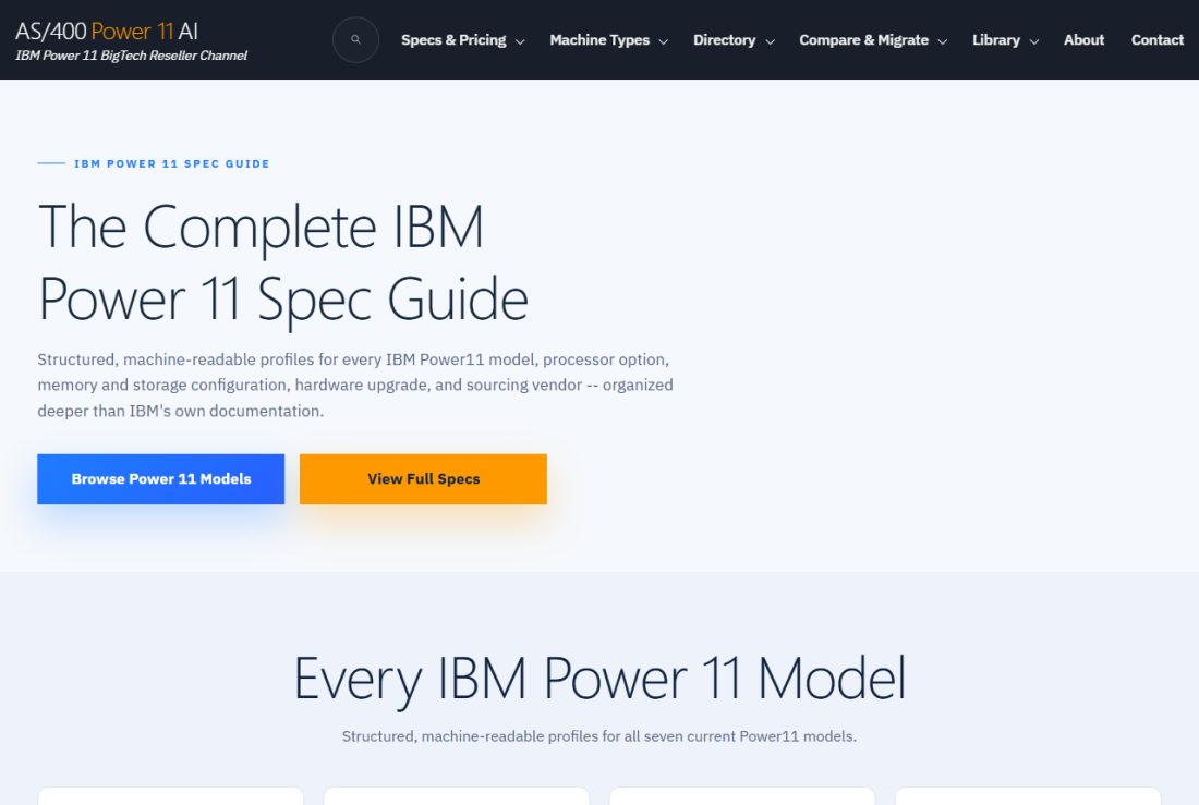 Homepage of power11.as400system.com