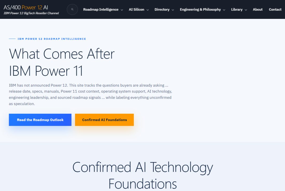 Homepage of power12.as400system.com