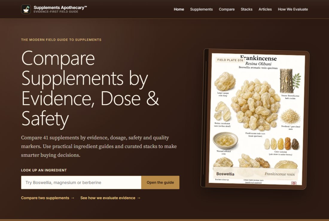 Homepage of SupplementsApothecary.com