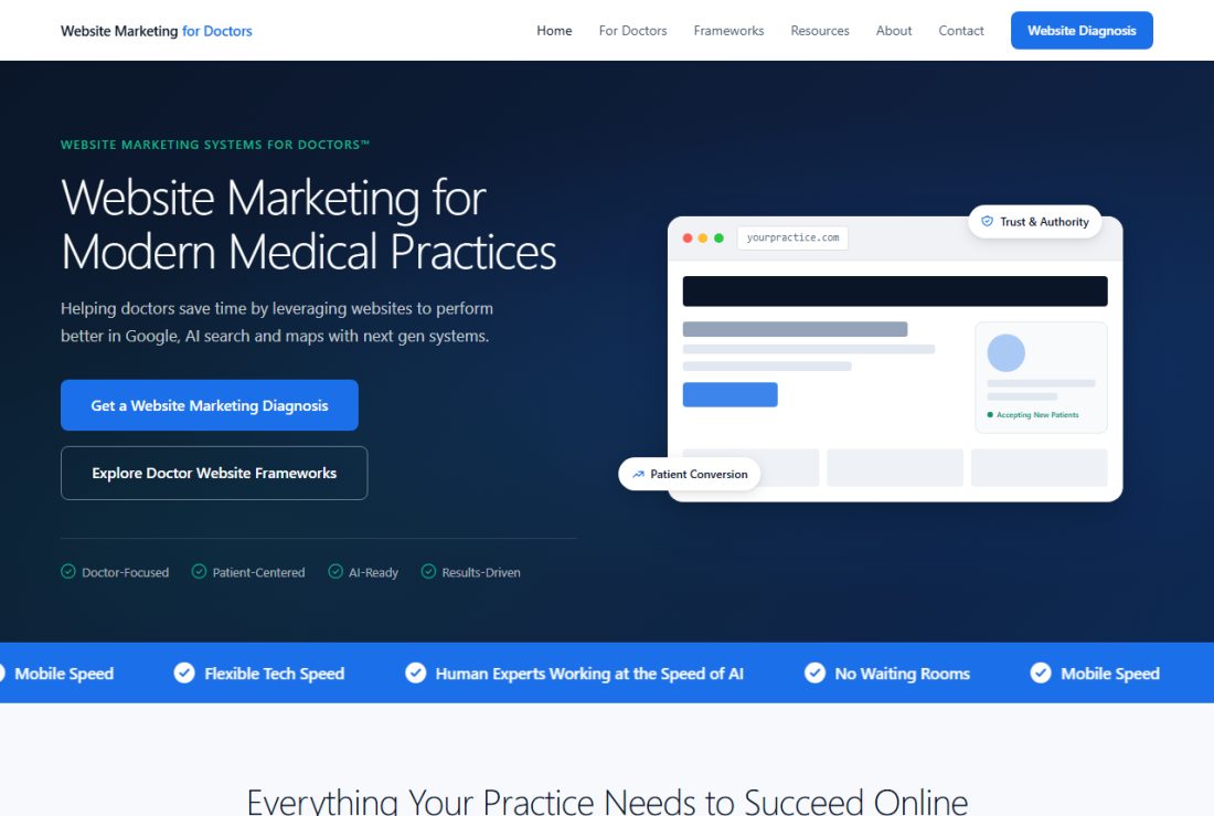 Homepage of WebsiteMarketingDr.com